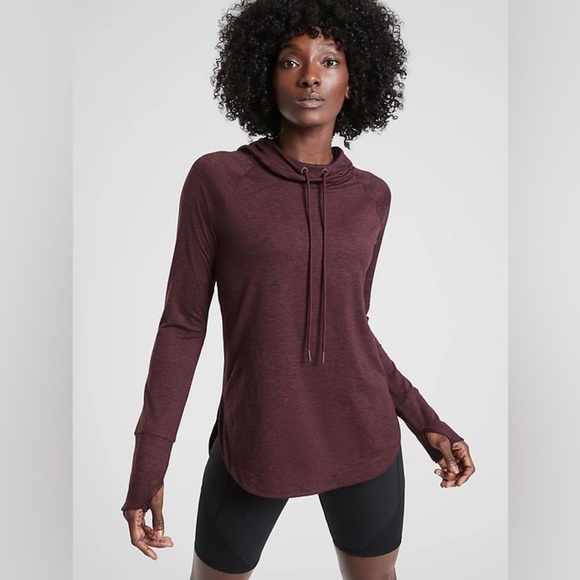 Athleta Uptempo Hoodie in Maroon size small in maroon workout athletic - Picture 1 of 10